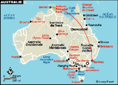 Carte de l'Australie, cliquer pour agrandir